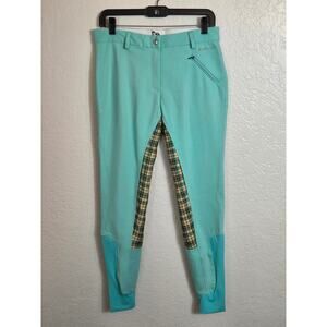 Buckwild Breeches Horse Riding Pants Women's Medium Turquoise Equestrian Stretch